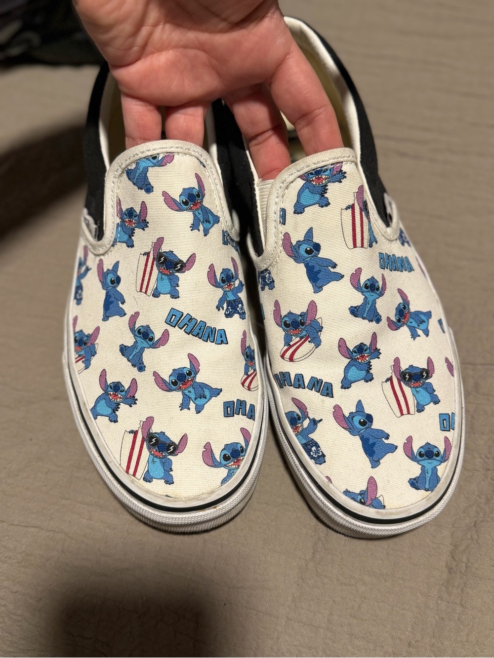 Disney Lilo & Stitch Blue Ohana Slip-On Vans